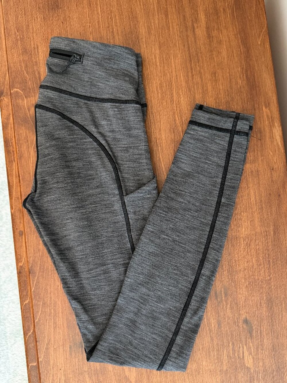 Lululemon Fast and Free Mid Rise Full Length Legging with Pockets Grey Heather
